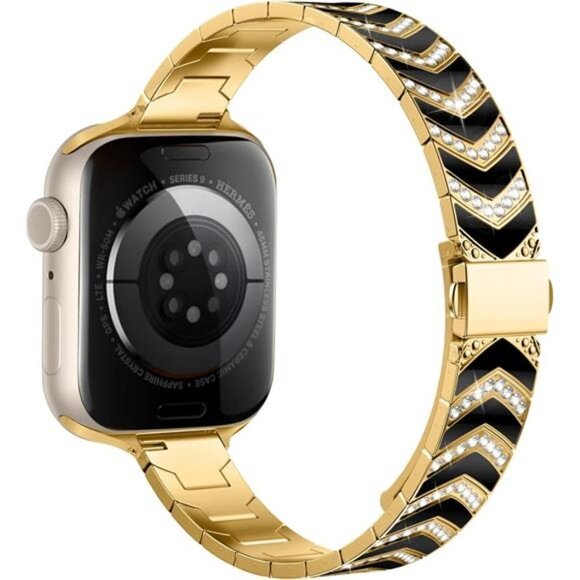 NEW Luxury Gold+Black Apple Watch Band main image 5